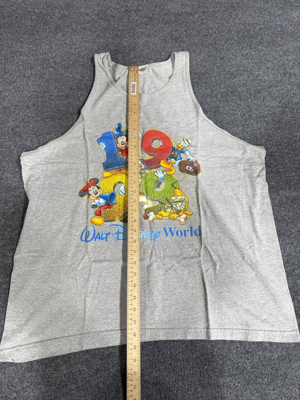 Walt Disney World Shirt Mens Medium Gray Mickey Mouse & Friends Sleeveless Tank